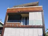 Glass balustrading with  aluminium shutters