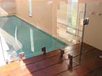 Glass fencing and gate to pool shower